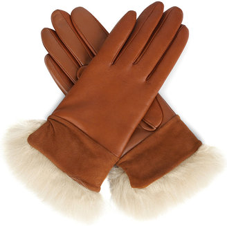 UGG Quinn leather cashmere-lined gloves