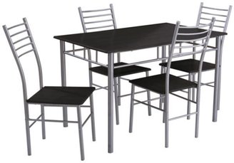 Rectangular Bistro Table + 4 Chair Set