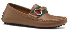 Gucci Kid's Leather Driver Loafers