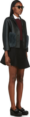 Carven Black Compact Wool Skirt