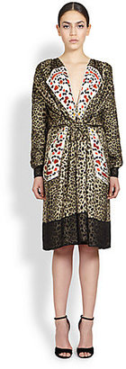 Givenchy Silk Leopard & Butterfly Dress