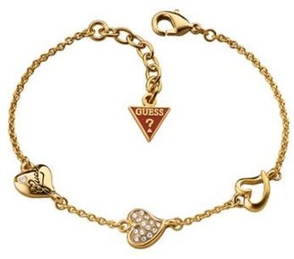 GUESS Gold plated bracelet with three hearts