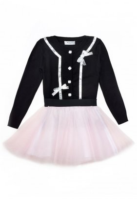 Milly Minis Sequin Bow Cardigan