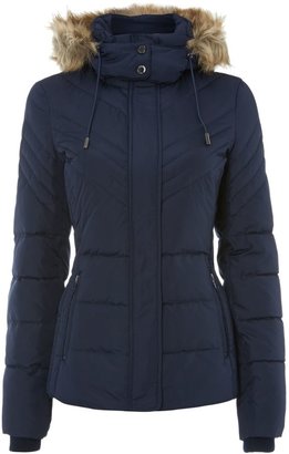 Kenneth Cole Padded coat with fur line hood