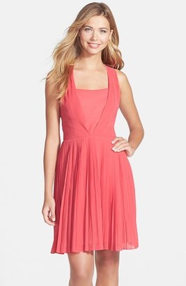 Marc New York 1609 Marc New York by Andrew Marc Crushed Chiffon Fit & Flare Dress