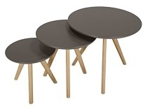 3 x Orion Side Tables, Oak and Grey