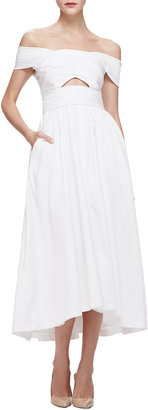 Lela Rose Off-The-Shoulder Cutout Dress