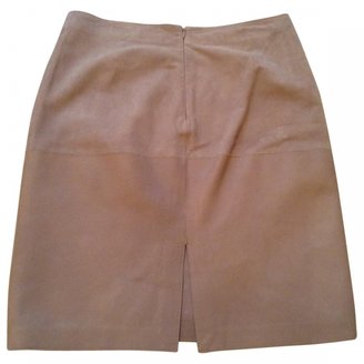 Ventcouvert Beige Leather Skirt
