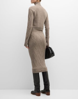 Naadam Wool-Cashmere Aran Cable-Knit Midi Skirt - ShopStyle