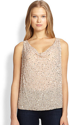 Alice + Olivia Lucy Embellished Cowl Blouse