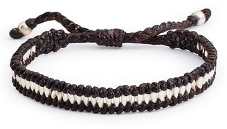 Jan Leslie Wax Cord with Silver Beads Bracelet
