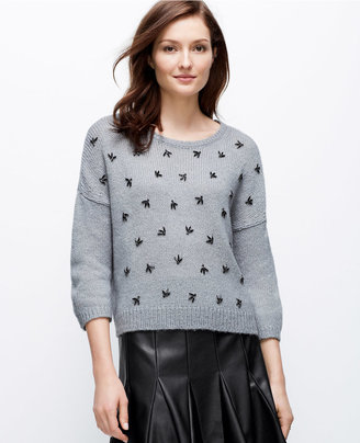 Ann Taylor Embellished Cropped Sweater