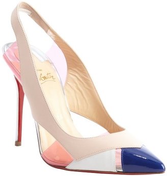 Christian Louboutin powder and blue patent leather 'Air Chance 1000' slingbacks