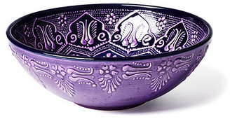 Hand-Painted Serving Bowl, Purple