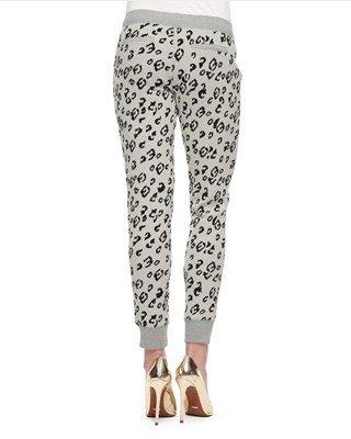 Juicy Couture Flocked Leopard Slim Comfy Pant