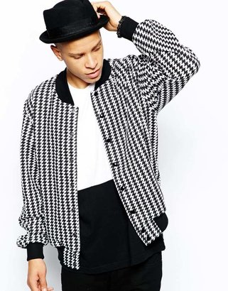 Alpha Industries American Apparel Bomber Jacket In Houndstooth