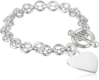 Zina Sterling Silver Contemporary Collection Heart Tag Bracelet