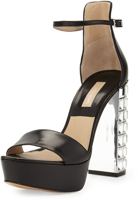 Michael Kors Nikki Crystal-Heel Platform Sandal