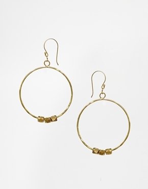 Mirabelle Drop Earrings With Brass Beads - Brass