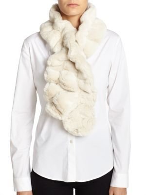 Saks Fifth Avenue Donna Salyers for Ruffled Faux Fur Scarf