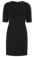 Dorothy Perkins Womens Black lace sleeve pencil dress- Black