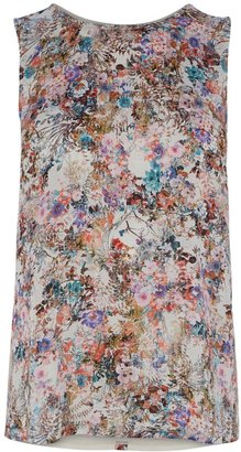 Warehouse Bright Floral Woven Front Shell Top