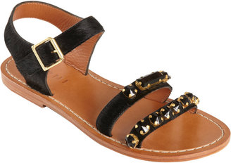 Marni Haircalf Jeweled Double Band Sandals