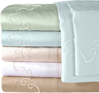 American Heritage 300tc Egyptian Cotton Sateen Embroidered Scroll Sheet Set