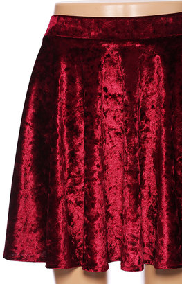 Romwe Velvet Red Skirt