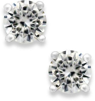 Charter Club Gold-Tone Cubic Zirconia Round Stud Earrings (1 ct. t.w.)