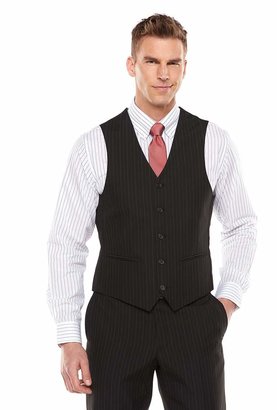 Savile Row Men's Striped Black Suit Vest