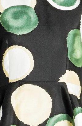 Marni Dot Print Flounced Satin Dress