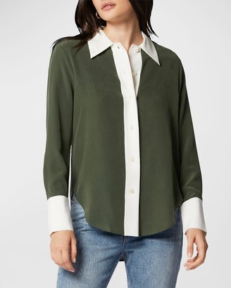 Equipment Nikola Long-Sleeve Button-Front Silk Shirt