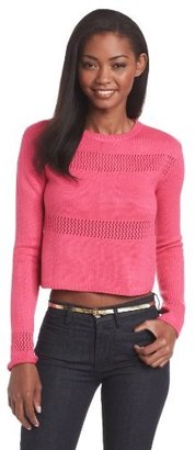 MinkPink Women's Lattice Crop Sweater