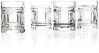 Lauren Ralph Lauren Set of 4 Glen Plaid Double Old Fashioned Glasses
