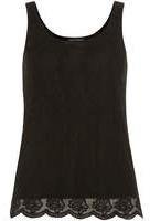 Dorothy Perkins Womens Black Lace Embroidered Vest- Black