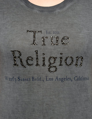 True Religion Rhinestone Logo Womens T-Shirt