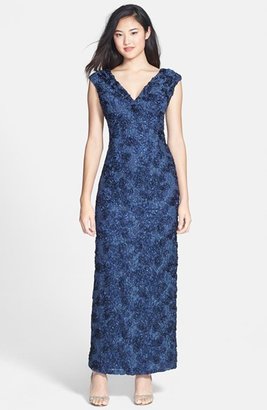 Marina Sequin & Soutache Embellished Lace Gown