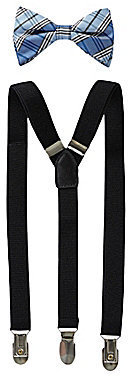 Class Club Big Plaid Suspender & Bow Tie Set