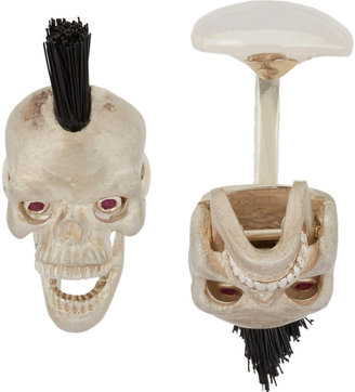 Deakin & Francis Sterling Silver "Mohican Skull" Cufflinks