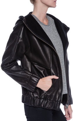 IRO Jeffrey Hooded Leather Jacket