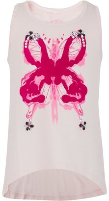Supertrash Pink Flocked Butterfly Print Tank
