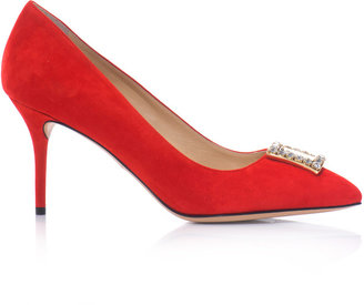 Charlotte Olympia Eleanor suede point-toe pumps