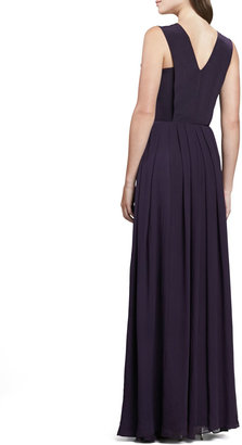 Rebecca Taylor Beaded Double V-Neck Gown