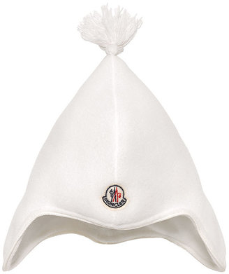 Moncler Fleece Baby Hat, Cream