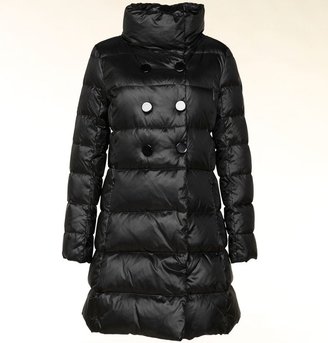 Hallhuber Long line funnel neck quilted down coat