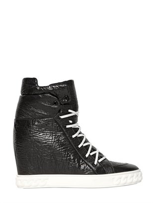 Casadei 90mm Laminated Wedged Sneakers