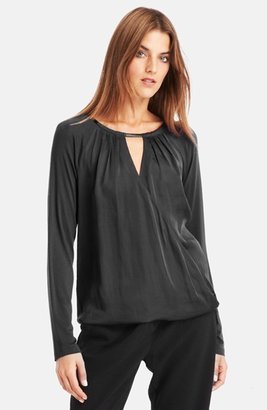 Kenneth Cole New York 'Racquel' Mixed Media Drape Front Blouse
