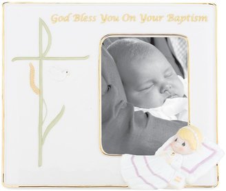 Precious Moments God Bless You On Your Baptism" Girl Porcelain Photo Frame