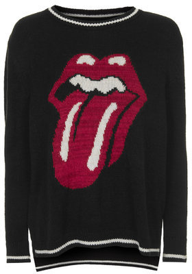Topshop Womens Rolling Stone Sweater - Black